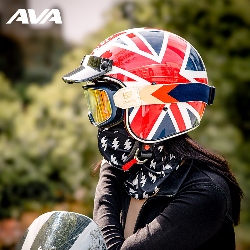 Motorcycle helmet men's summer pedal half helmet women's retro