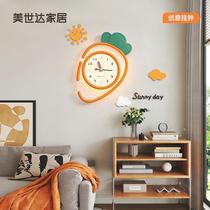 Carrot Hanging Bell Decoration Table Modern Minima Clock Hanging Wall 2023 New Light Lavish Living Room Home Creative Clock