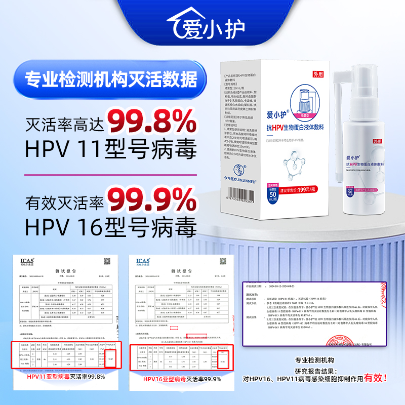 爱小护抗HPV病毒防护喷剂喷雾洗液尖锐湿疣专用干扰素男女性治疗 - 图0