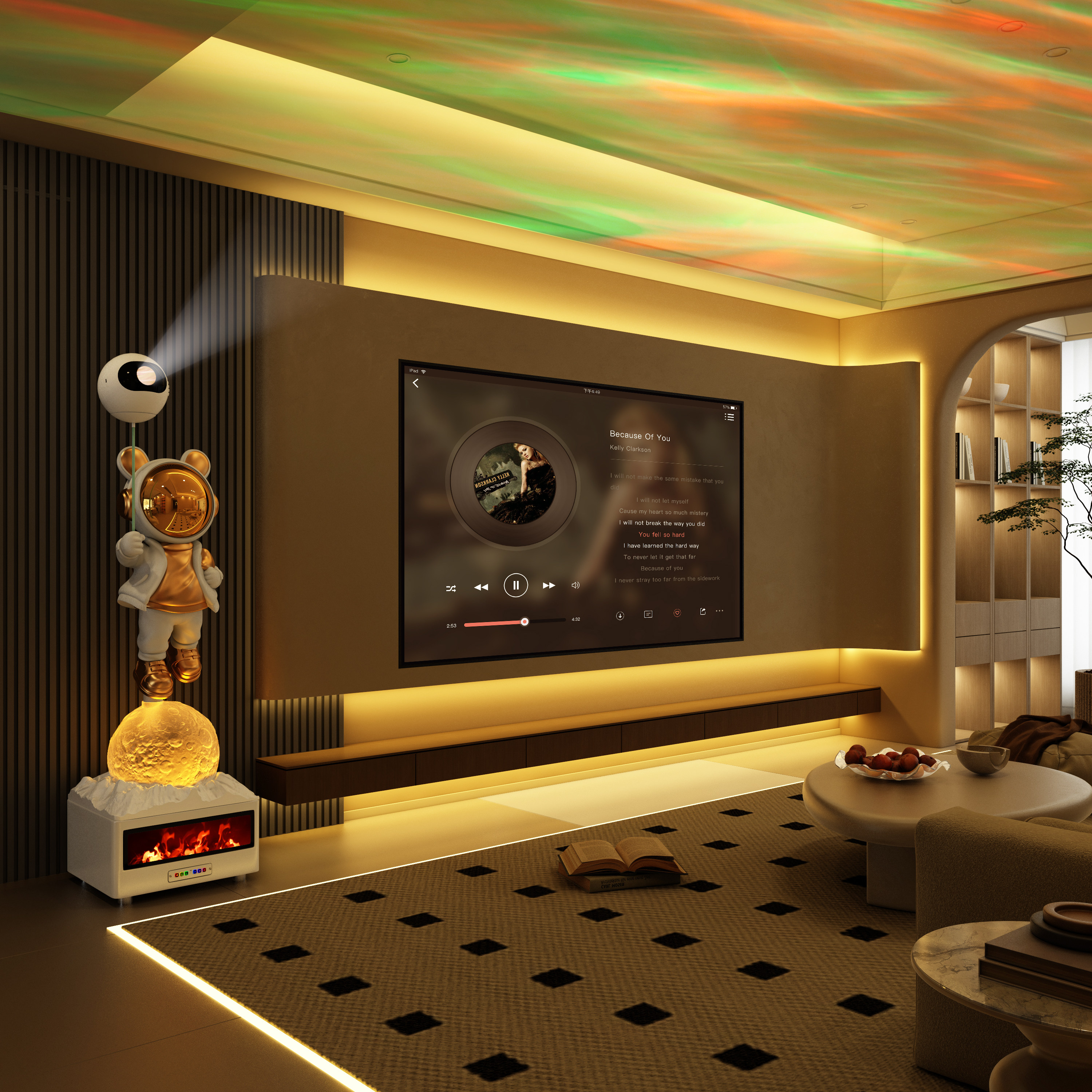 宇航员太空人月球造型落地智能音响WiFi投影K歌音箱家用艺术摆件,淘宝优惠券,粉丝福利购,淘宝优惠卷