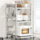 Stainless steel kitchen microwave oven telescopic storage rack