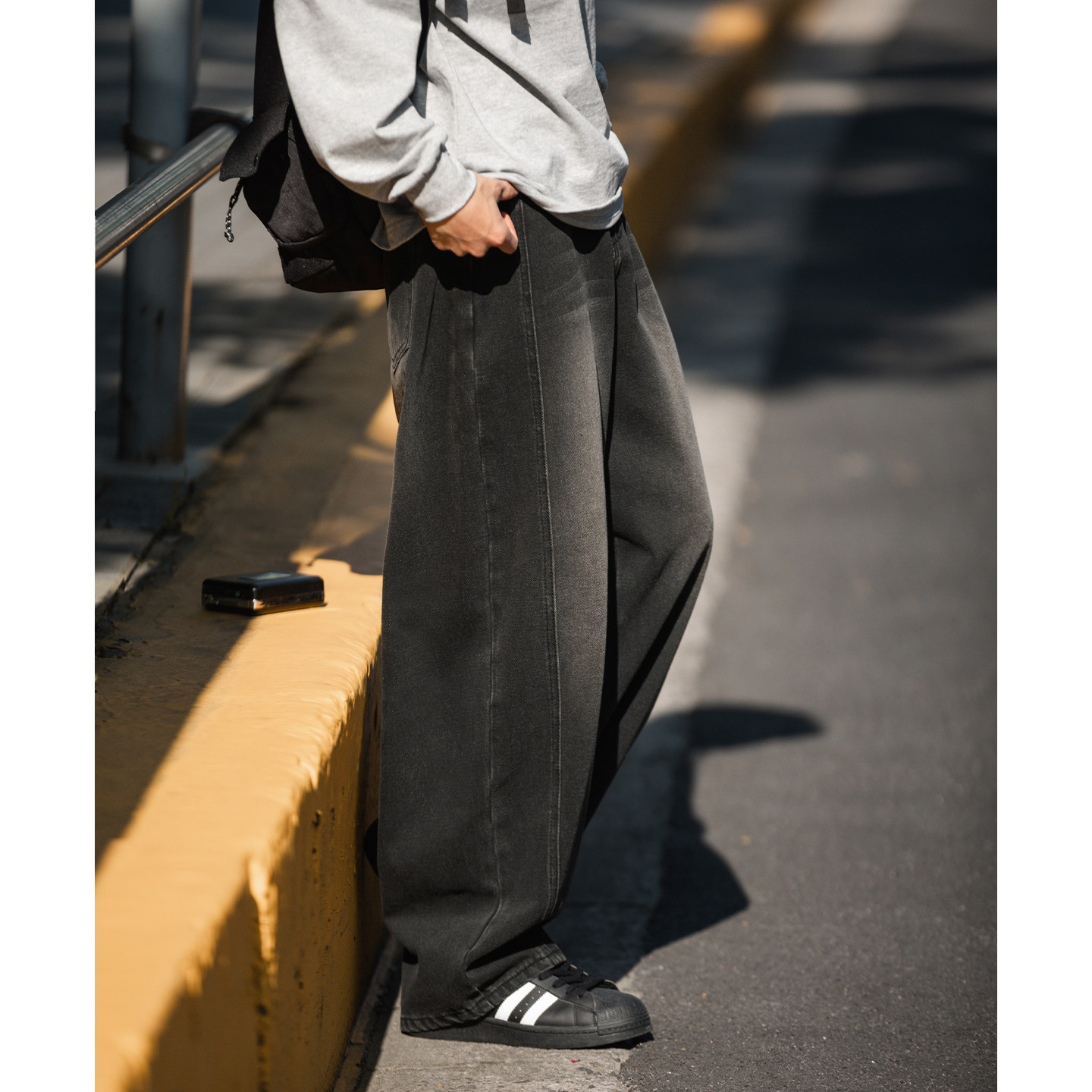 OFF-UP潮牌休闲裤美式复古工装裤男装宽松直筒裤通勤日常百搭垂感,淘宝优惠券,粉丝福利购,淘宝优惠卷