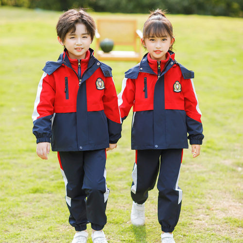 小学生校服冲锋衣春秋装三件套一二年级儿童班服秋冬季幼儿园园服 - 图0
