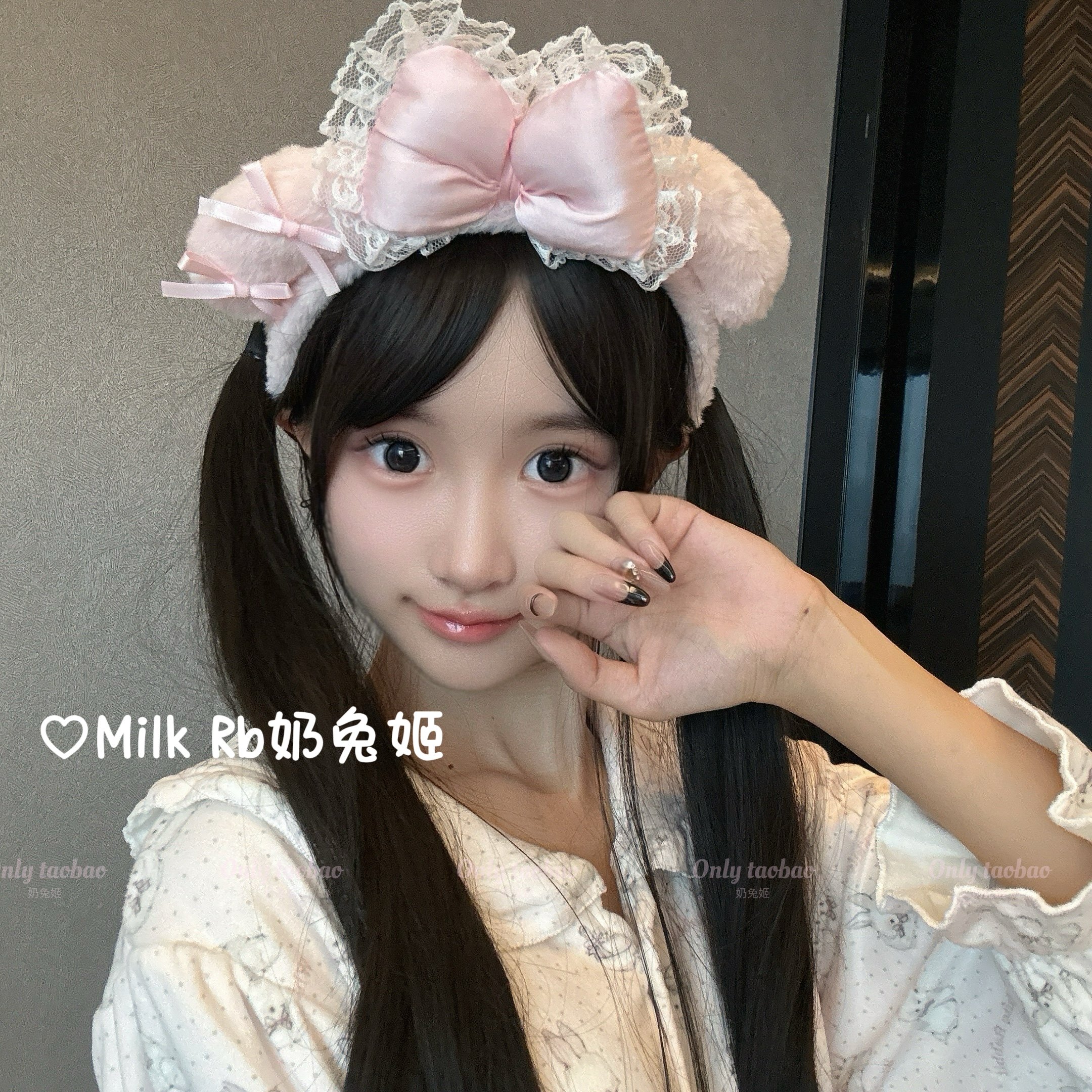 奶兔姬*芙蕾小美/ 可爱美乐蒂发箍蝴蝶结头饰毛绒萌洗脸发箍拍照,淘宝优惠券,粉丝福利购,淘宝优惠卷