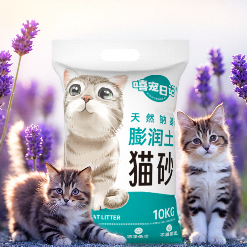 薰衣草猫砂40斤除臭猫沙膨润土矿砂低尘猫砂批发20斤猫咪用品60斤 - 图3