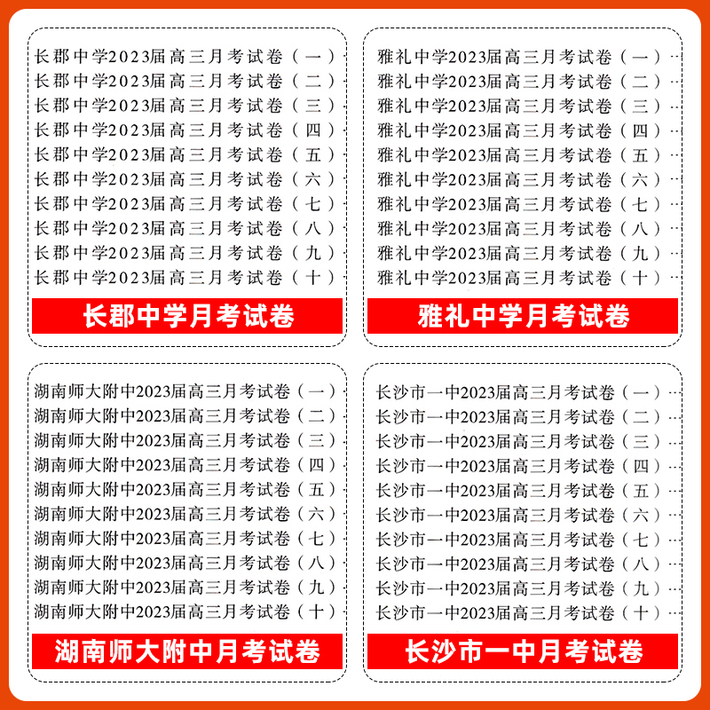 湖南高考必备2024版湖南四大名校一中长郡月考真题汇编40套试卷文综理综语文数学英语物理化学生物地理历史政治高三复习高考必刷卷 - 图1