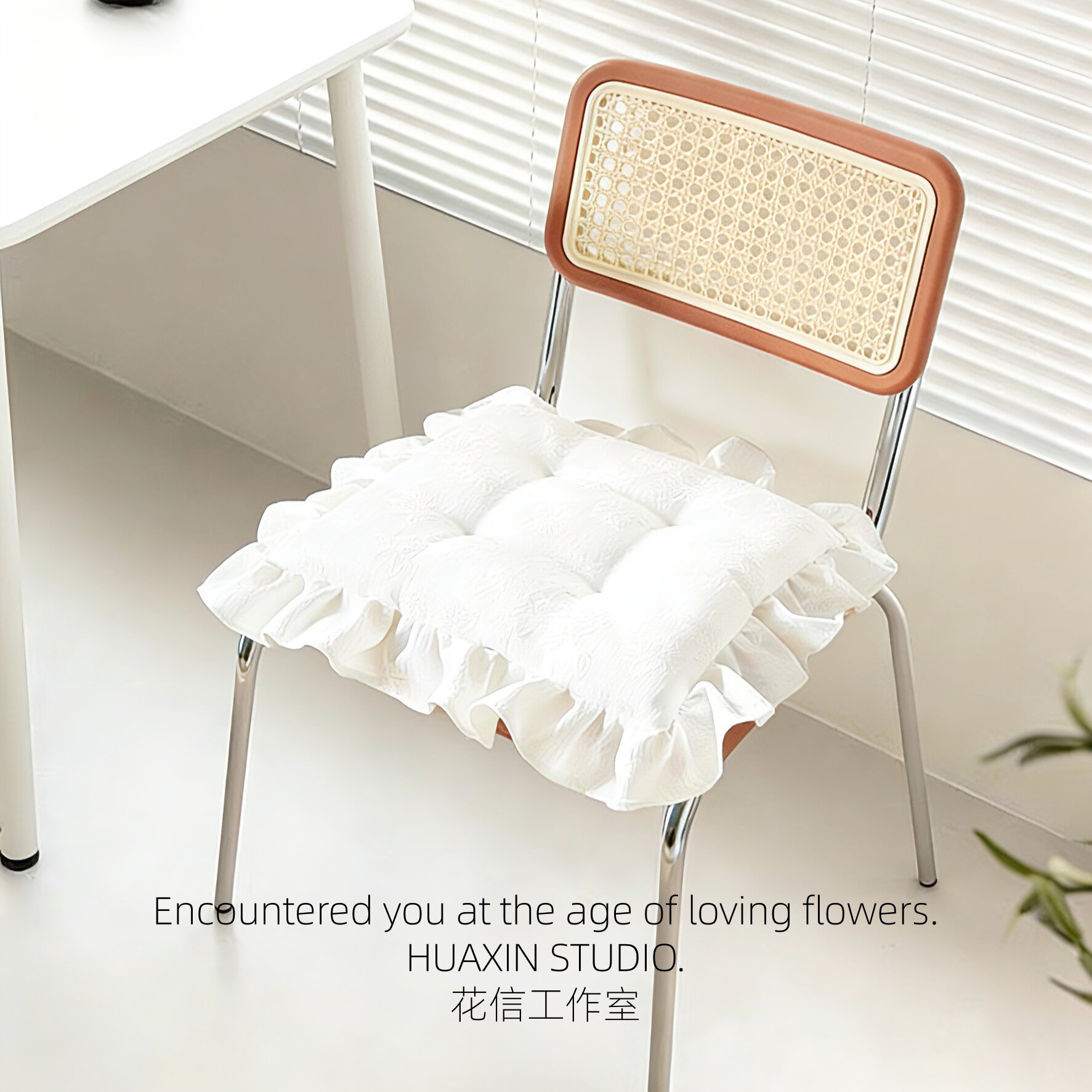 法式宫廷风椅垫宿舍办公室家用柔软厚实坐垫户外露营荷花边座椅垫