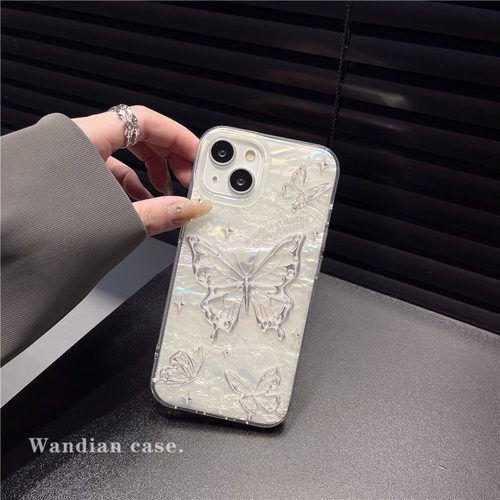 日韩高级感蝴蝶适用三星note20ultra手机壳s23贝壳纹s22新款s21fe女款note9/10+小众a72防摔a12/a34保护套a53 - 图3