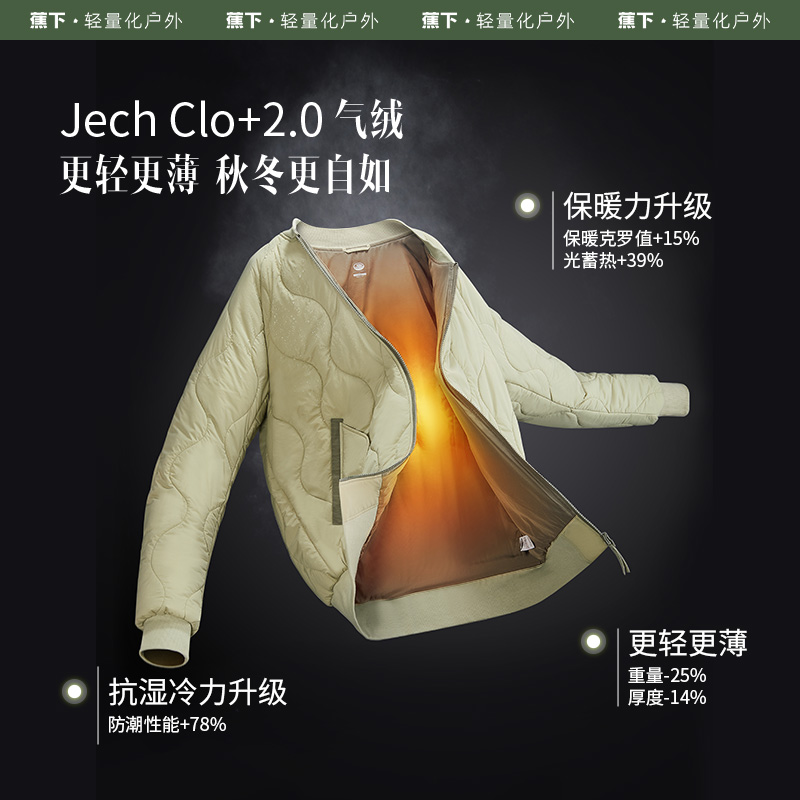 蕉下男士立领气绒服CL18923秋冬外套棉服男款棉袄保暖防风防污tk