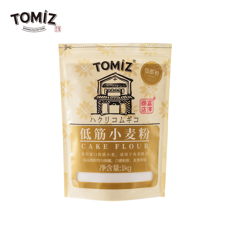 TOMIZ富泽商店低筋小麦粉1kg烘焙原料饼干粉慕斯曲奇蛋糕低筋面粉 - 图0