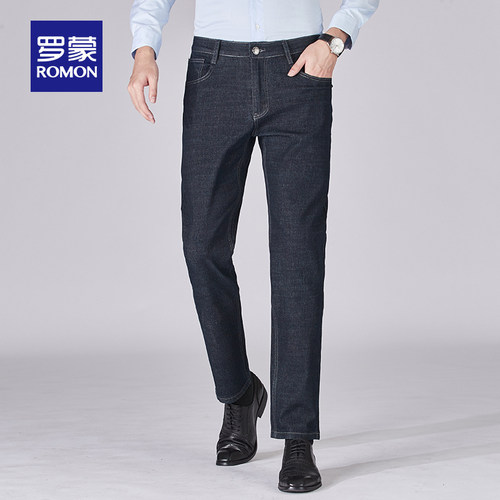 Romon罗蒙LM107A04610 男士直筒牛仔裤