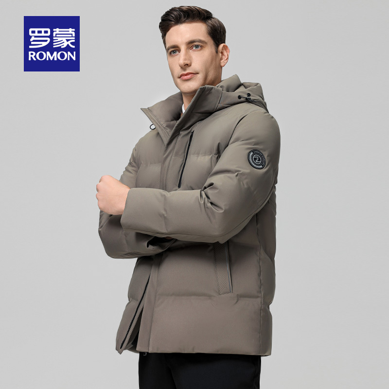 【鹅绒】罗蒙男士羽绒服冬季2024新款商务休闲中年爸爸装冬装外套