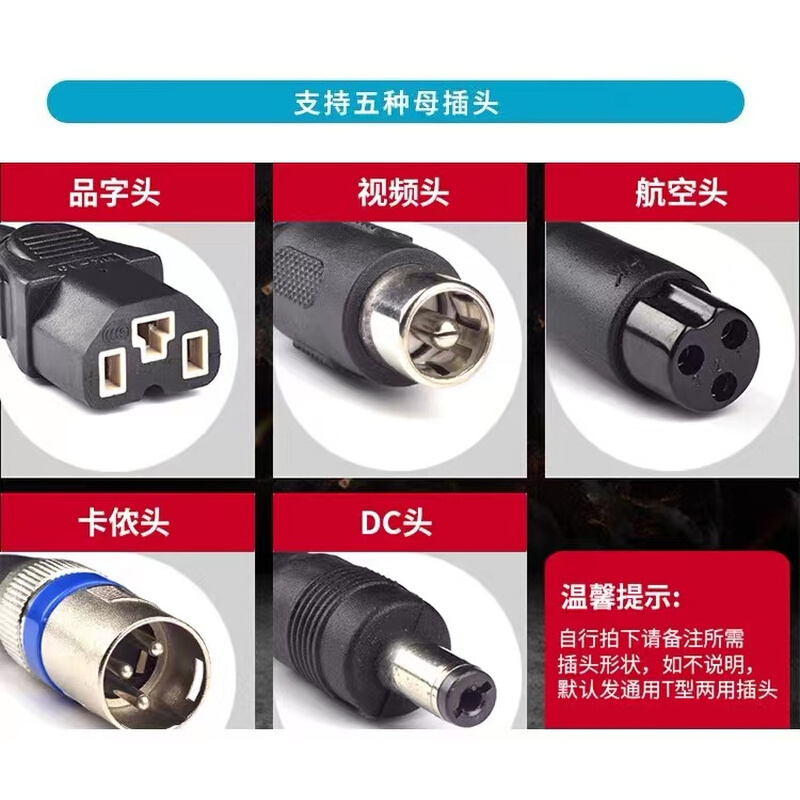 24V36V48v电动车锂电池专用充电器48v2A卡侬头 13串锂电池充电器-图2