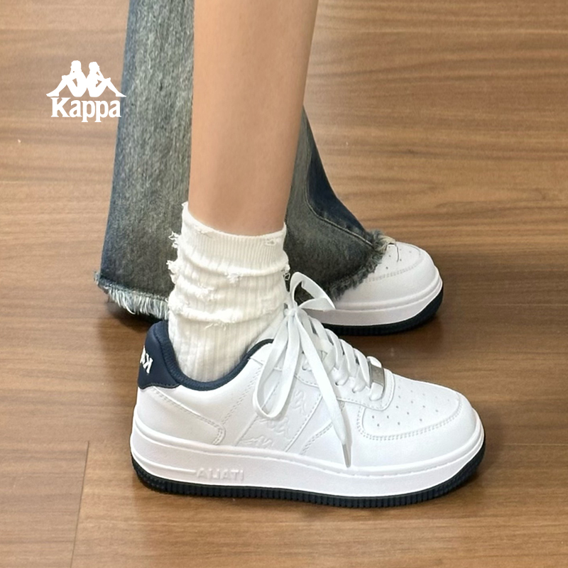 Kappa女鞋厚底板鞋2025冬季新款原创休闲加绒小白鞋百搭运动鞋子 - 图1