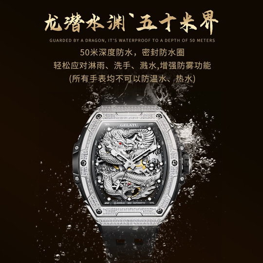 Officially Certified Mechanical Silver Dragon Men's Mechanical Watch