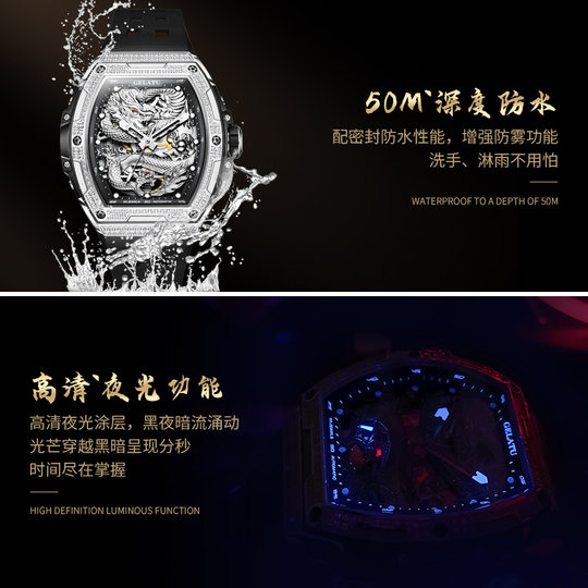 Officially Certified Mechanical Silver Dragon Men's Mechanical Watch