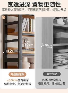 A8L书架置物架落地客厅矮柜子储物柜靠墙一体转角书柜家用货架展