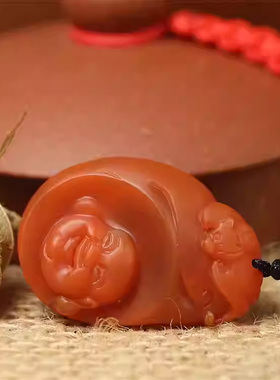 保山南红玛瑙福在眼前挂件