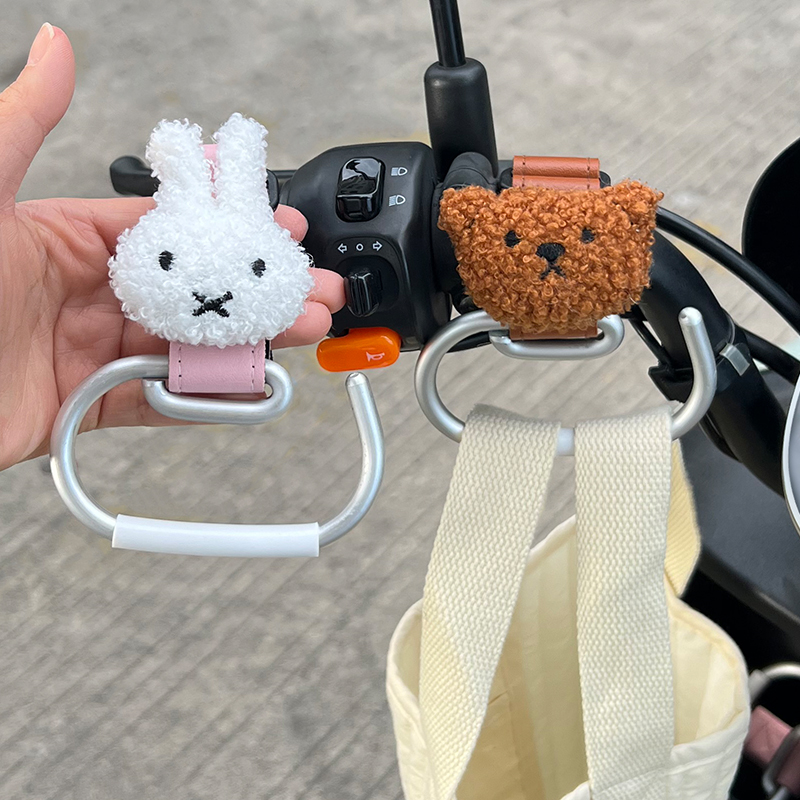 电动车挂钩前置通用强力承重金属置物储物袋头盔专用可爱物兜挂钩 - 图2