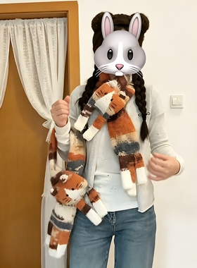 三花猫围巾材料包手工diy秋冬毛绒保暖软糯围脖送闺蜜朋友小礼物