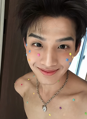 多巴胺星星新年妆容贴纸diy男生泡泡棉脸部贴纸氛围感出片小神器