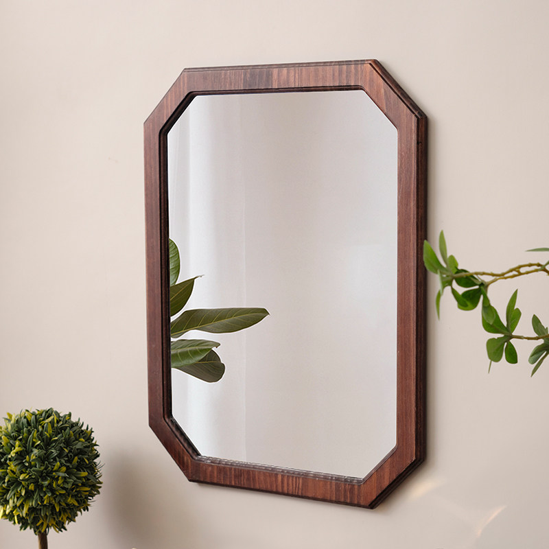 复古实木化妆镜梳妆台大号桌面家用台式挂墙网红雕花卧室装饰镜子,淘宝优惠券,粉丝福利购,淘宝优惠卷