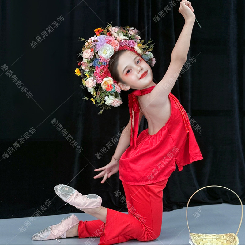 簪花入梦舞蹈演出服古典舞儿童花篮道具女童新款港风群舞表演服,淘宝优惠券,粉丝福利购,淘宝优惠卷