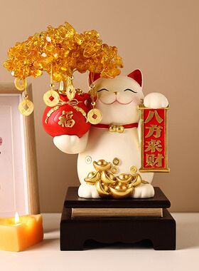 树脂招财猫开业收银台摆件