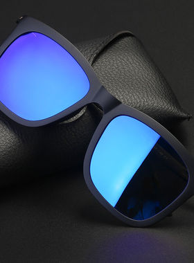 砾石偏光太阳镜男款潮流时尚女士方框眼镜炫彩镀膜司机驾驶镜可定