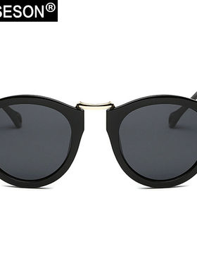 砾石金属箭头偏光太阳镜女款韩版复古圆框潮墨镜星范驾驶镜时尚出