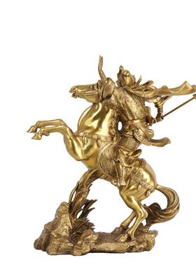 杨铜记铜器 摆件工艺品用品骑马关公 铜骑马关公