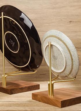 盘子展示架托陶瓷器底座工艺术品摆件碗杯盏碟子餐具陈列茶饼支架