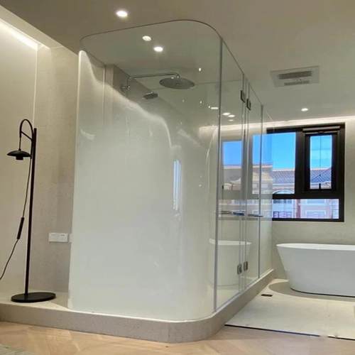 超白双钢化渐变夹胶玻璃 夹绢山水画艺术玻璃移门屏风厂家直发 - 图0