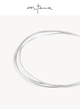 Cortana 银色多圈手镯 细圈叠戴肌理设计 简约高级感气质小众手饰