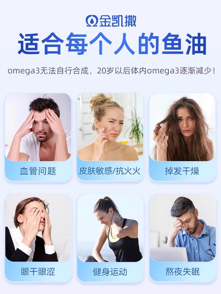 金凯撒鱼油omega3软胶囊95%高纯度ifos认证深海鱼正品官方旗舰店-图0