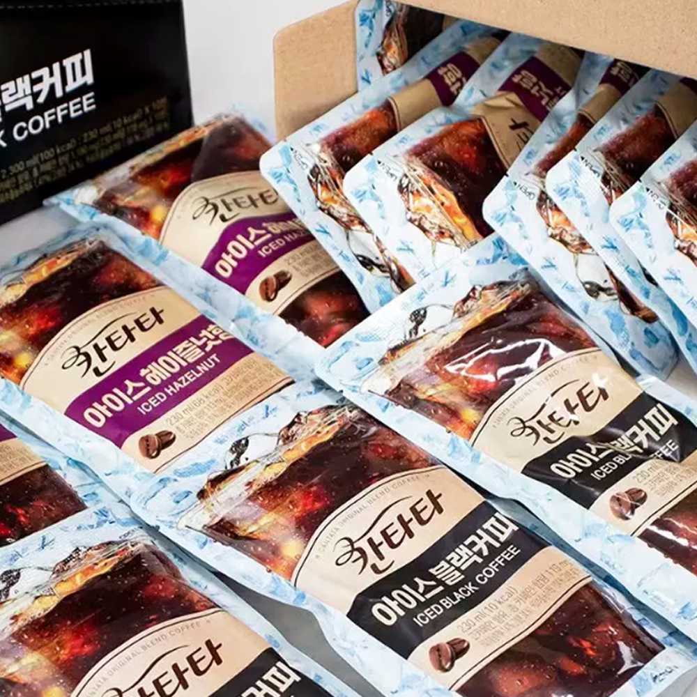 【自营】韩国进口乐天康塔塔冰滴冷萃焦糖榛果美式即饮黑咖啡饮料