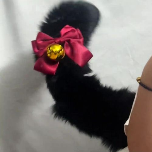 东京猫猫桃宫莓 仿真兽耳蝴蝶结尾巴cos套装兽尾铃铛配饰漫展道具 - 图0