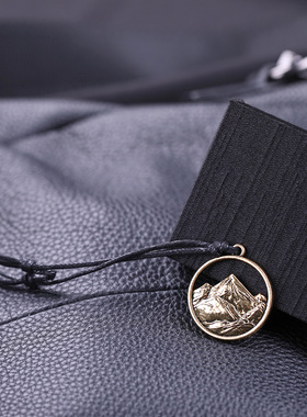 情侣款小众设计个性潮流项饰饰品复古做旧山盟海誓合金腊绳款项链