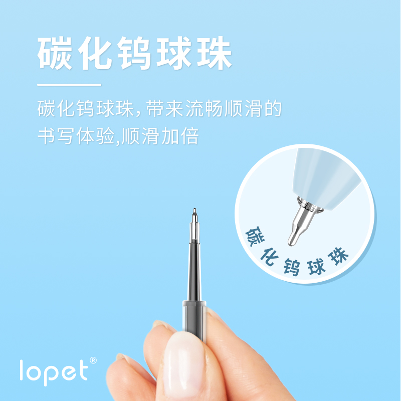 lopet【匠芯】乐派原装中性笔芯按动速干子弹头st0.5mm黑蓝红替芯 - 图1