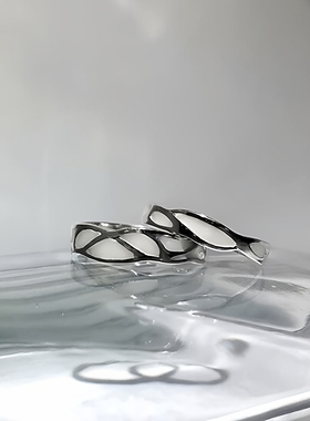 新款加拿大月光夜光情侣戒指轻奢小众ins潮定制520礼物指环饰品