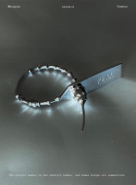 22年新款潮 没品 人类即商品货号即身份防盗扣百搭耳环耳饰