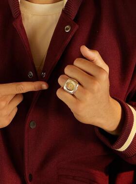 2022年新款联名草牌黑胶唱片开盖方戒