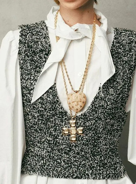 25年上新*繁星爱心木头项链爆款时尚设计长款毛衣链饰品礼物