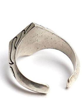 新款独特感小众设计复古火苗方片戒指个性开口指环高级感手饰礼物