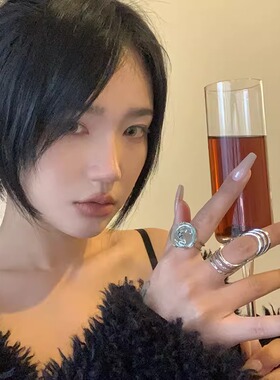 机械风盔甲镂空指环小众酷潮中古蜘蛛号护甲可活动关节戒指男女