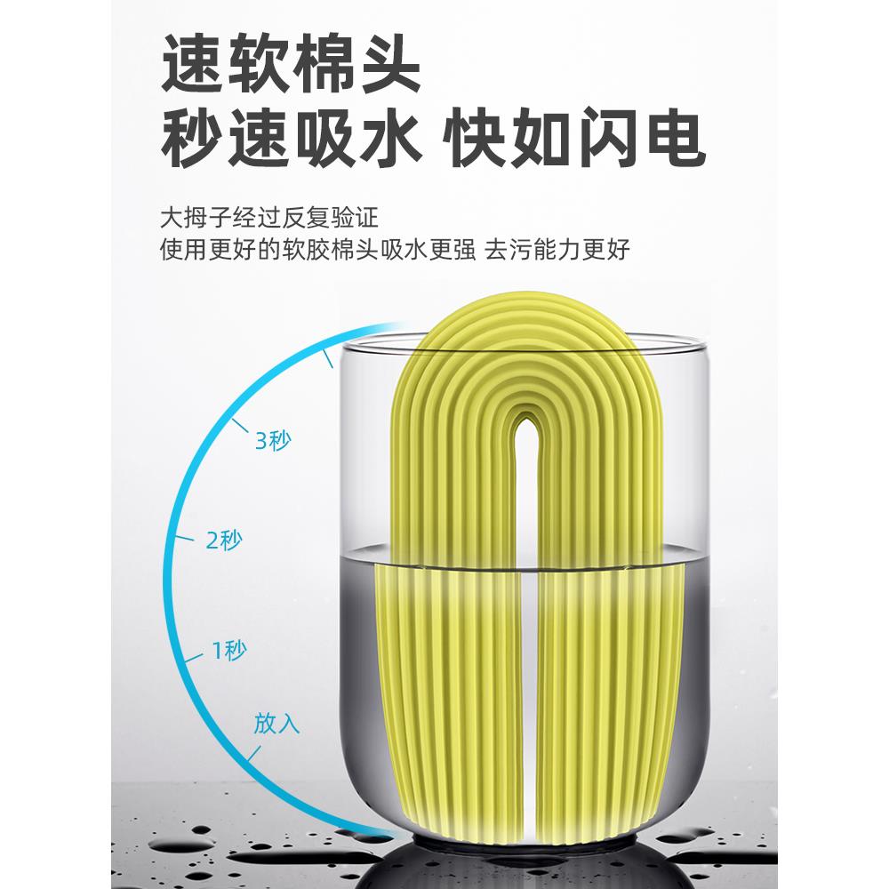 大拇子海绵拖把滚轮式挤水大号胶棉拖把家用吸水拖把头拖布免手洗 - 图2