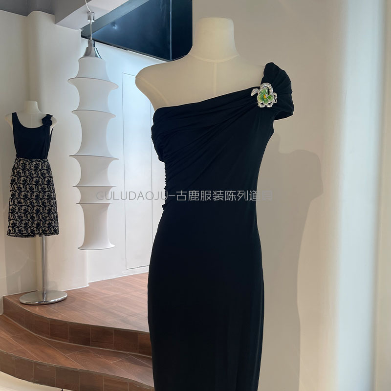 模特展示架婚纱平肩扁身半身人台服装店橱窗假人女模特架子展示架