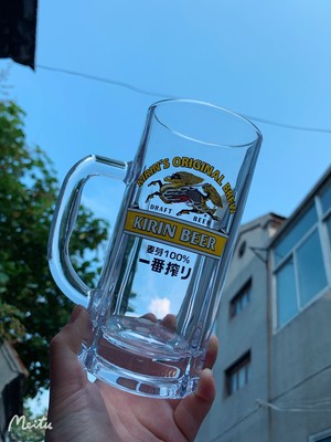 asahi加厚朝日扎啤杯日料店专用杯一番榨麒麟扎啤杯超大1L啤酒杯 - 图0