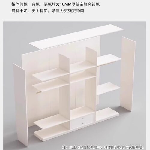 蜂窝铝餐边柜靠墙一体厨房收纳橱柜茶水柜酒柜客厅家用碗柜储物柜 - 图2
