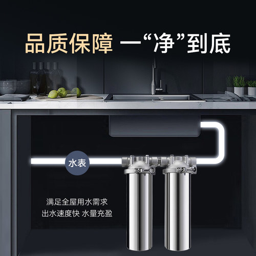 不锈钢前置过滤器净水器卡箍双联多级通用滤芯PP绵自来井水滤水器 - 图1